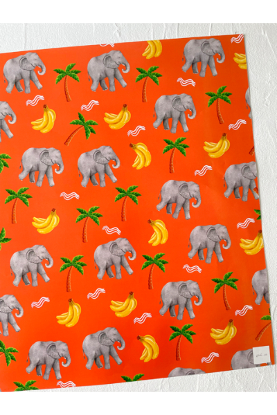 Wrapping Paper - Elephants and Bananas